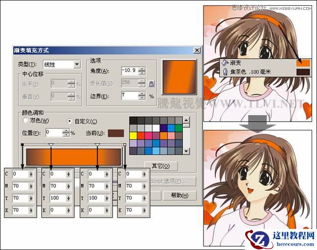 CorelDRAW绘制日式卡通美女教程