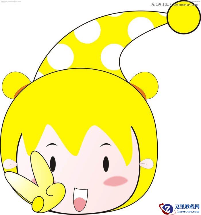 CorelDRAW基础教程：简单绘制可爱的娃娃