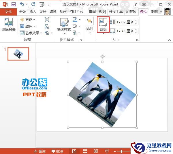 PowerPoint2013图片处理:斜向裁剪