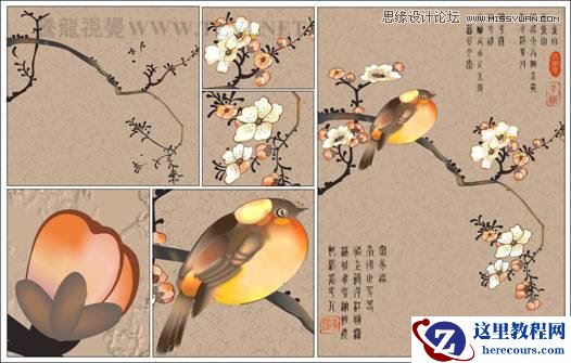 CorelDRAW实例教程：绘制中国风梅雀图教程