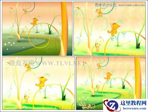 CorelDraw彩色铅笔绘制美丽的卡通通话故事