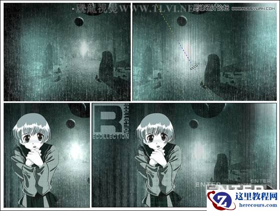 CorelDRAW绘制单色风格的恐怖场景教程