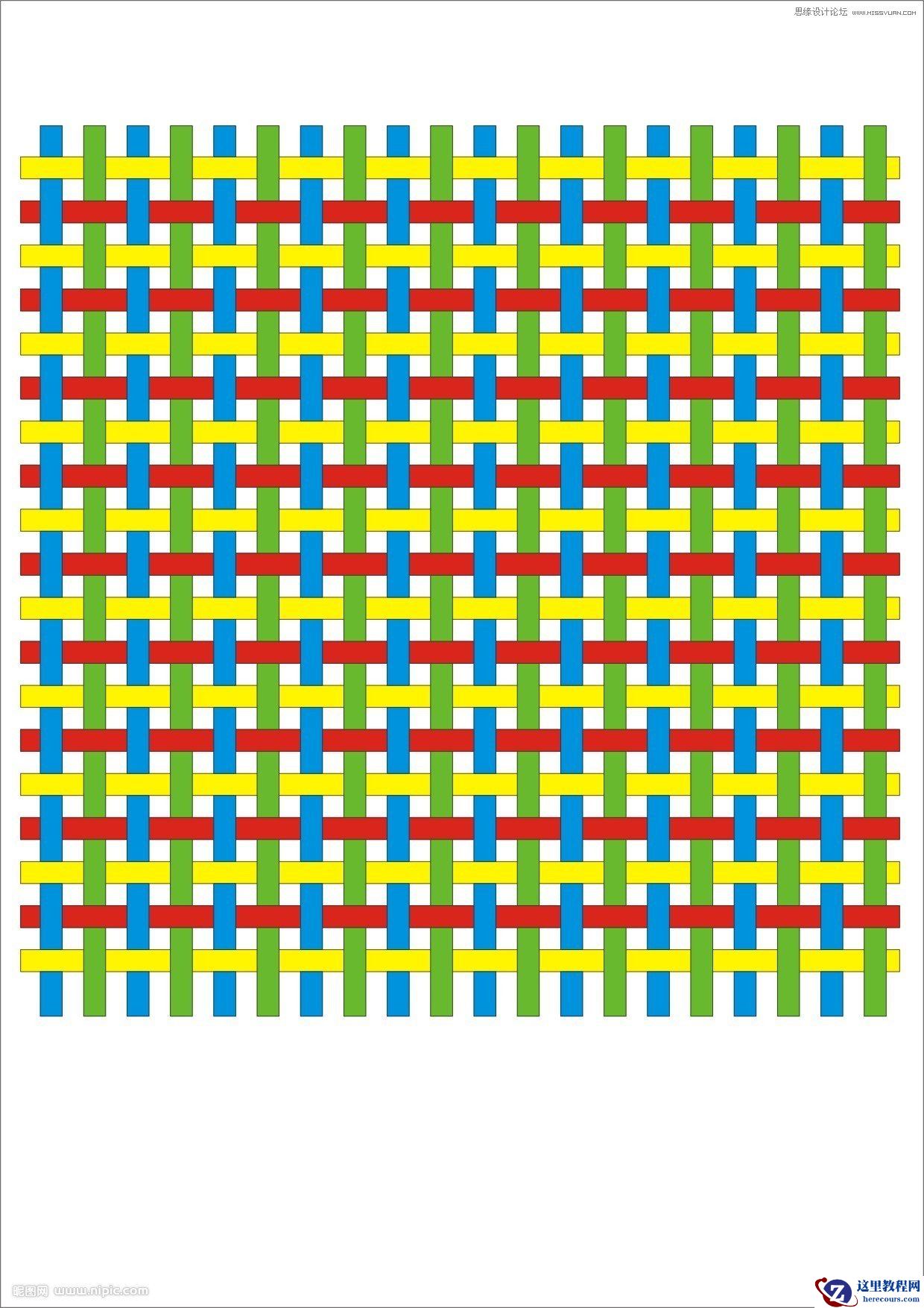 CorelDraw制作竹编效果