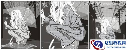 CorelDRAW方形网点纸制作实例之雨中的玫瑰