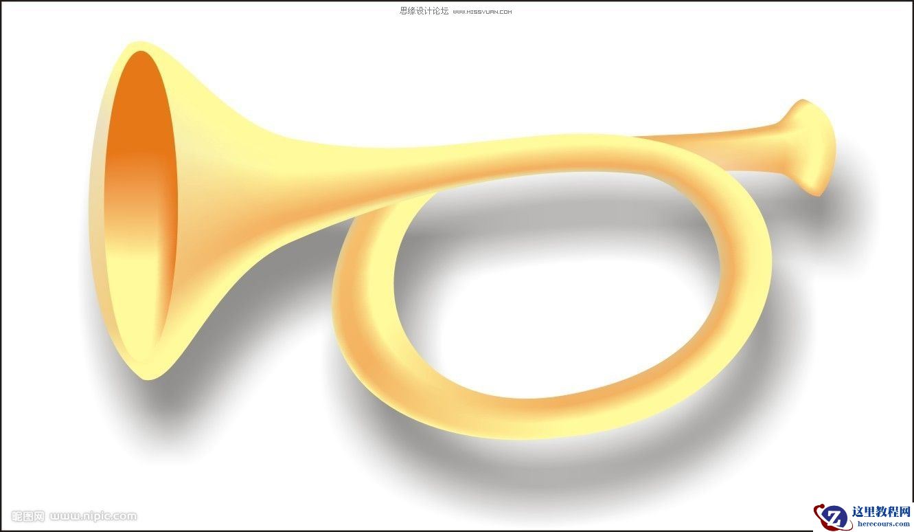 CorelDraw教程：用网格工具画个可爱卡通唢呐