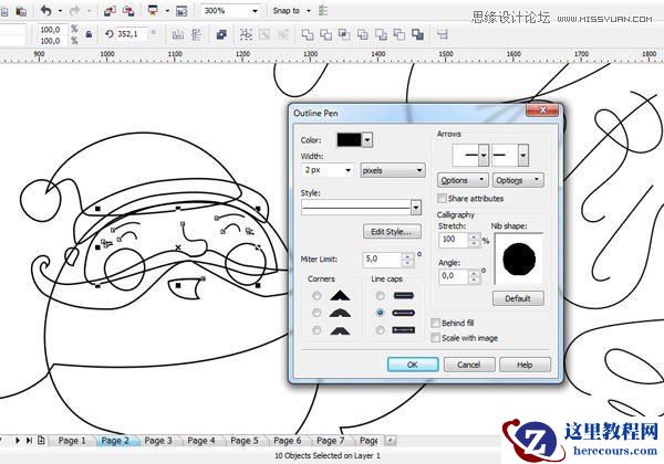 CorelDRAW绘制卡通风格的圣诞节插画
