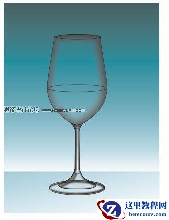 CorelDRAW绘制质感的高脚玻璃杯