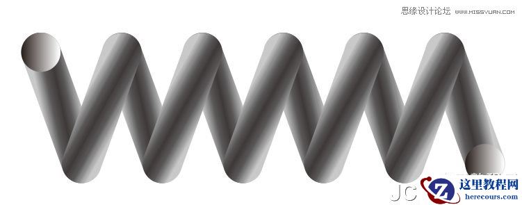 CorelDraw绘制立体效果的弹簧教程