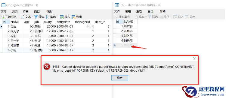 MySQL有哪些约束