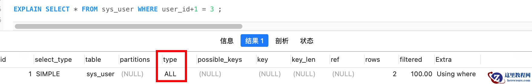 MySQL细数发生索引失效的情况实例分析