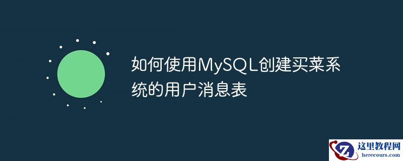 如何使用mysql创建买菜系统的用户消息表