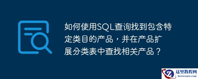 如何使用sql查询找到包含特定类目的产品，并在产品扩展分类表中查找相关产品？