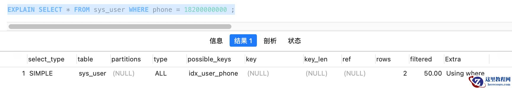 MySQL细数发生索引失效的情况实例分析