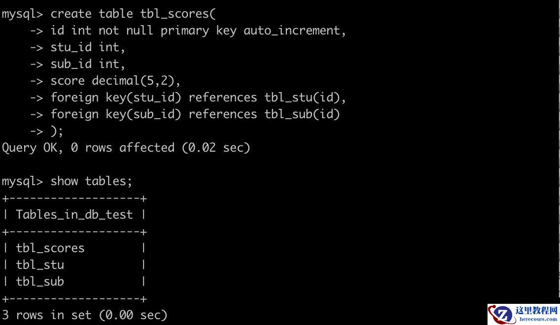 MySQL如何创建三张关系表