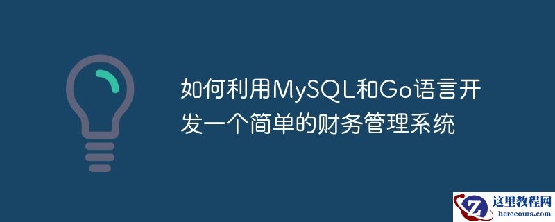 如何利用mysql和go语言开发一个简单的财务管理系统