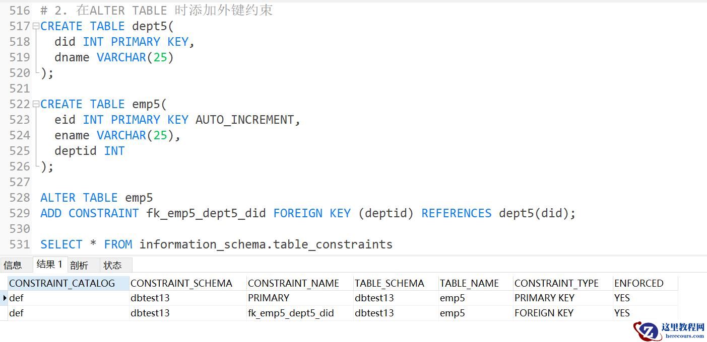 MySQL约束知识点实例分析