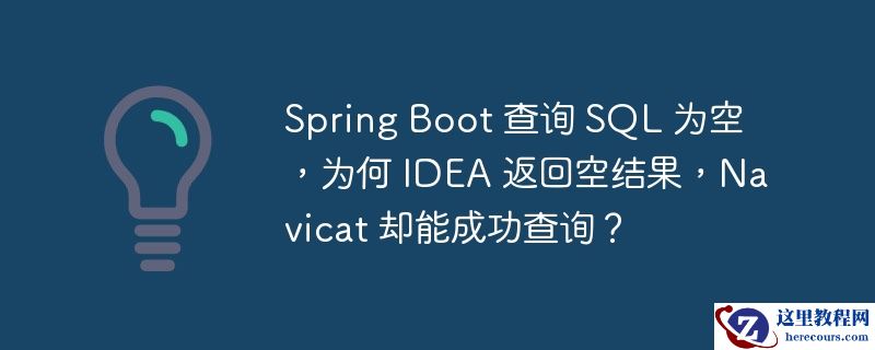 spring boot 查询 sql 为空，为何 idea 返回空结果，navicat 却能成功查询？