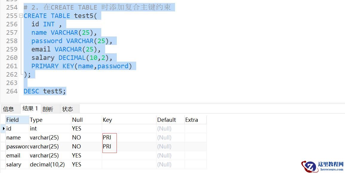 MySQL约束知识点实例分析