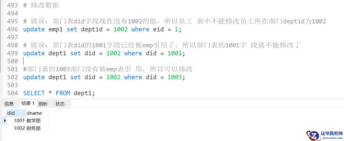 MySQL约束知识点实例分析