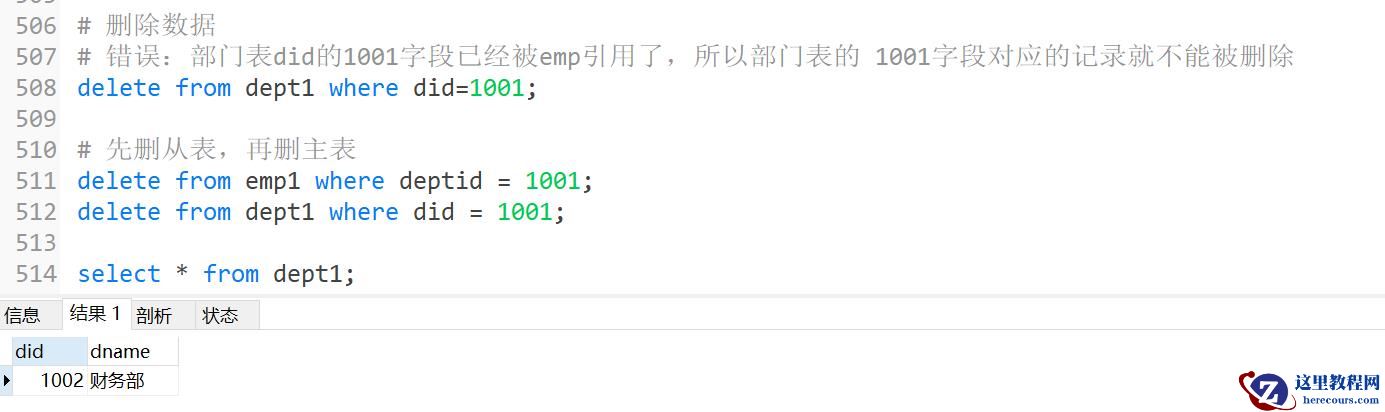 MySQL约束知识点实例分析