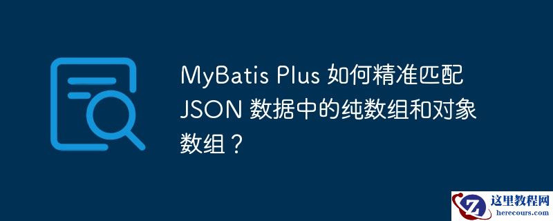 mybatis plus 如何精准匹配 json 数据中的纯数组和对象数组?