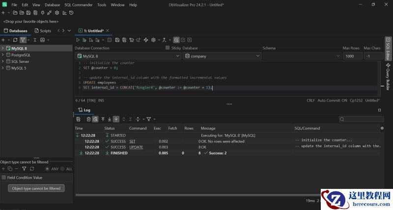 如何在 MySQL 中定义计数器
