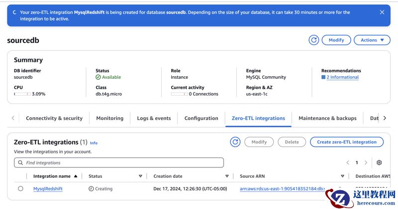 RDS MySQL 与 Redshift 零 ETL 集成