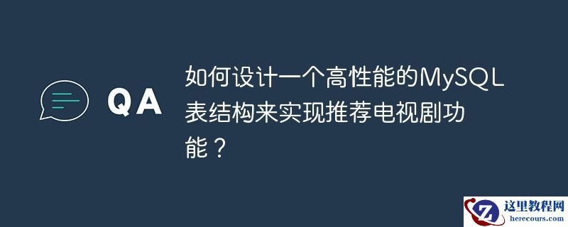如何设计一个高性能的mysql表结构来实现推荐电视剧功能？