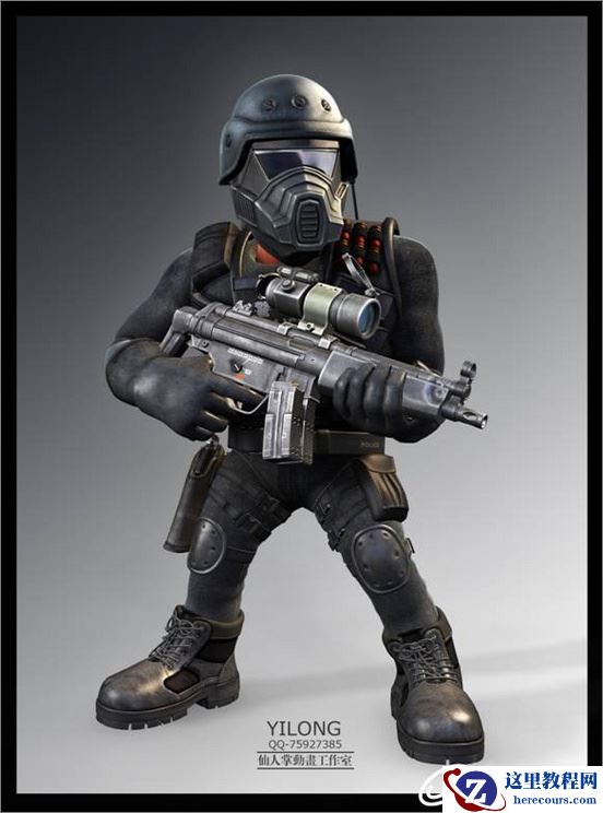 3ds Max打造Q版造型的反恐警察玩具人偶