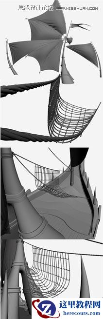 3DMAX制作在大海中航行的帆船
