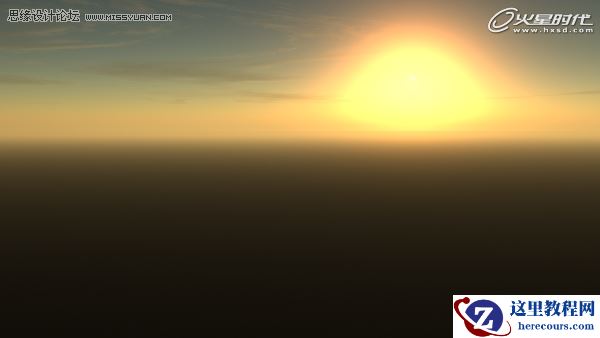 使用3ds Max创建平静的海面和美丽的夕阳