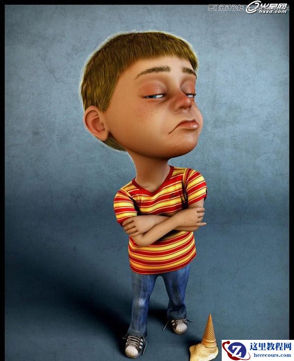 3ds Max制作傲慢的国外小孩教程