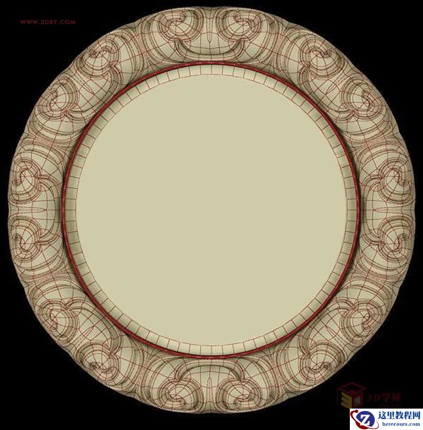 3DSMAX制作精美的雕花圆镜效果