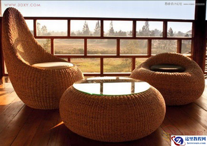 3DMAX制作逼真的藤编家具模型教程