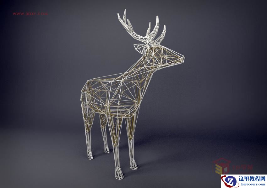3ds Max快速打造网格特效的麋鹿效果