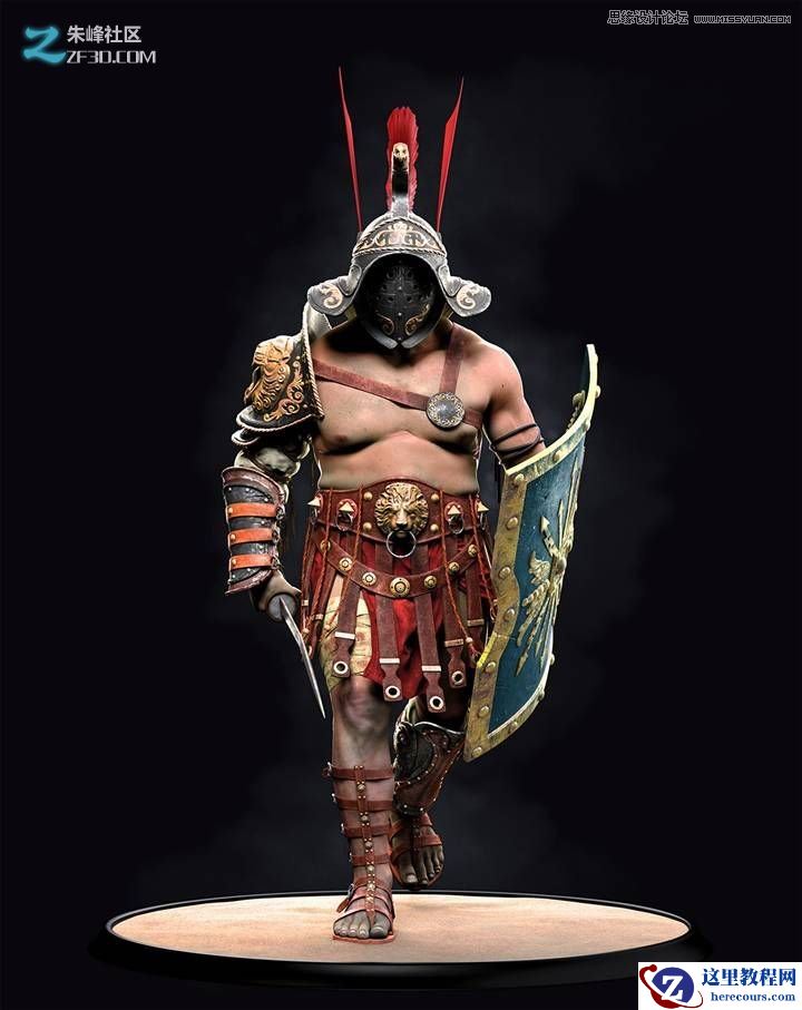 3ds max制作立体效果的角斗士之王