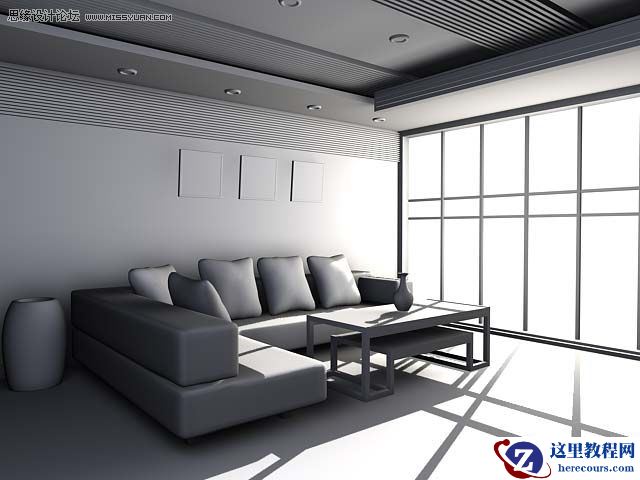 3DMAX实例教程：简单的室内场景渲染教程