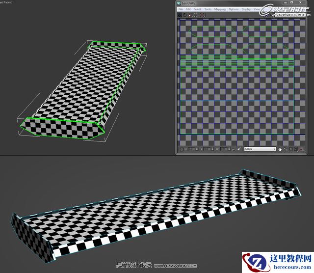3ds Max演示硬表面模型UV进行展开的过程