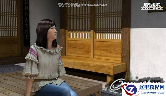 3DMAX建模教程：制作坐在床上的女孩