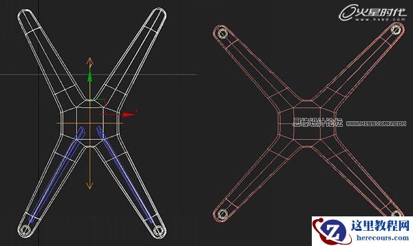 3dsMax制作埃姆斯时尚休闲椅的垫腿椅