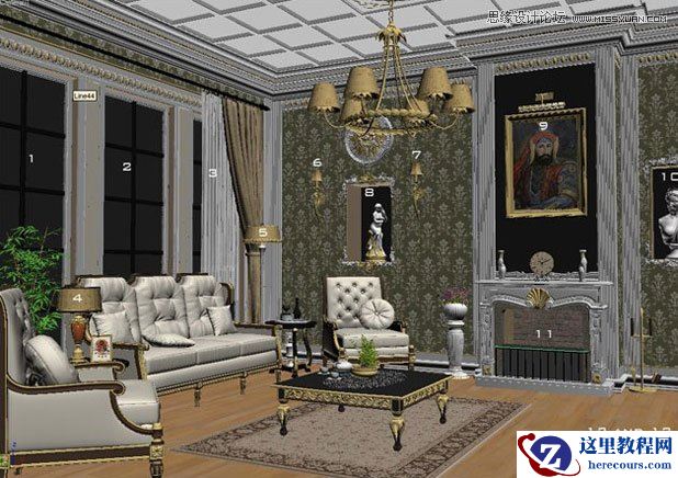 3DSMAX打造欧式古典客厅效果图教程