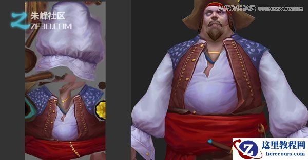 3d制作网游中胖胖的海盗效果图