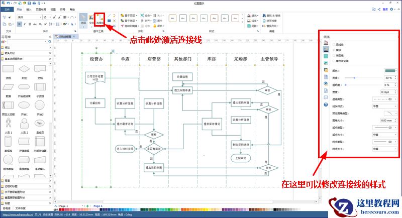 采购流程图连接线