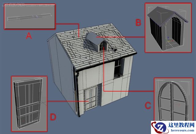 3D Max实例教程.：制作怀旧老屋教程