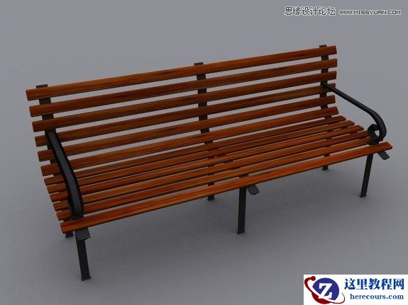3ds max创建逼真的公园长椅教程