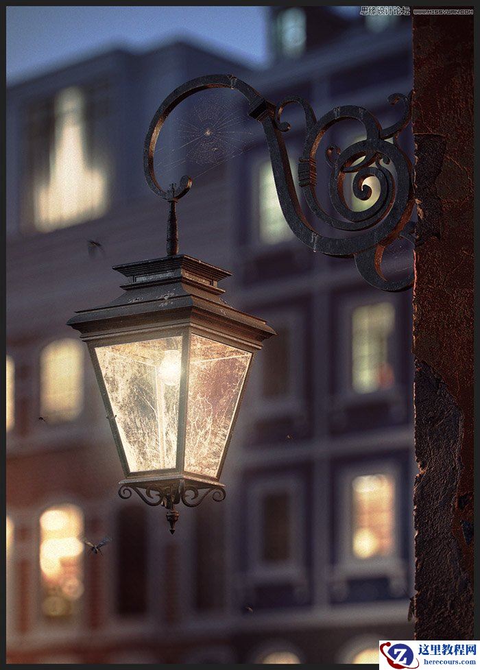3dmax制作欧式风格的墙壁路灯效果