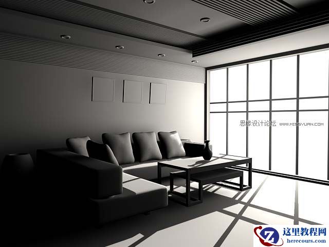 3DMAX实例教程：简单的室内场景渲染教程