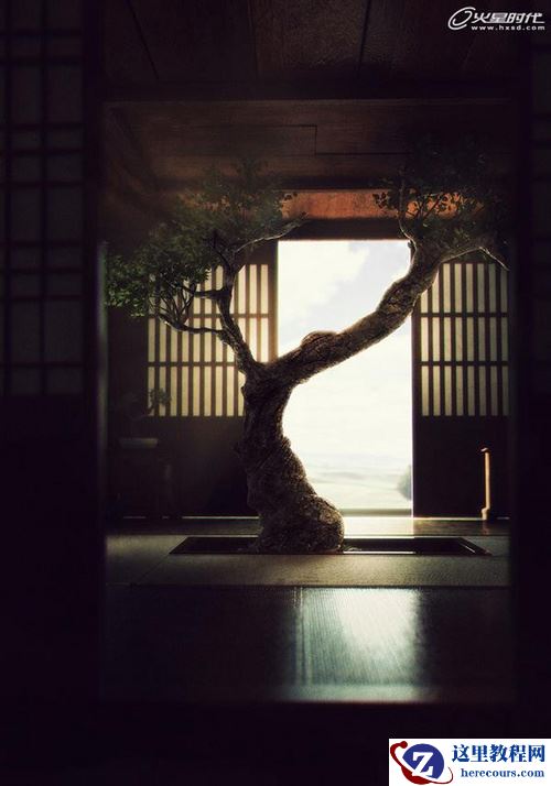 3D MAX教程：树屋室内效果图制作流程解析