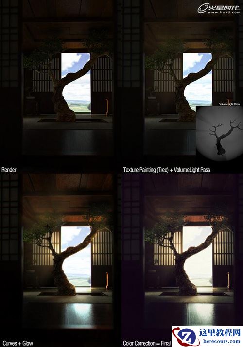 3D MAX教程：树屋室内效果图制作流程解析