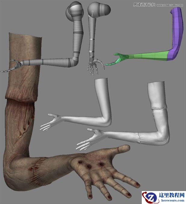 3DMAX制作手拿外星布娃娃的外星人教程